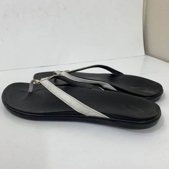 Olukai Ho‘ōpio Women’s Classic Beach Sandals in White Size 8 - Picture 4 of 7